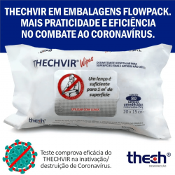  Lenço Umedecido Desinfetante Thechvir - Thech